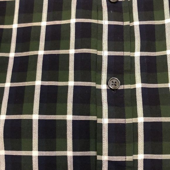 MICHAEL KORS Men’s Blue Green White Plaid Long Sleeve Button Down Shirt Sz LRG - Picture 2 of 11